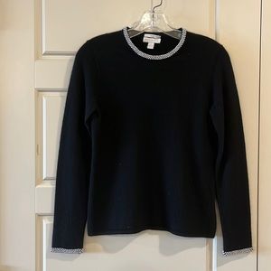 Cashmere Sweater with Beaded Wrists and Neckline